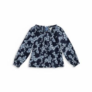 J. Crew Navy and White Floral Kids Blouse